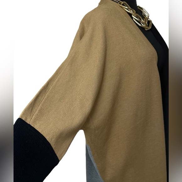 Brand: Chico’s , size: S/M open sweater, has 3 colors, coffee, black, lead. - Picture 2 of 10